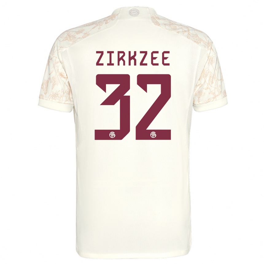 キッズフットボールジョシュア・ザークツィー#32オフホワイトサードユニフォームシャツ2023/24ジャージーユニフォーム