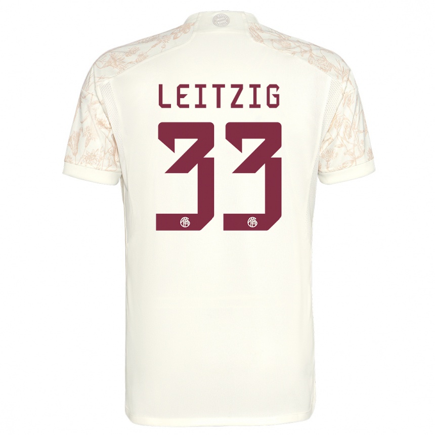 キッズフットボールヤニーナ・ライツィヒ#33オフホワイトサードユニフォームシャツ2023/24ジャージーユニフォーム