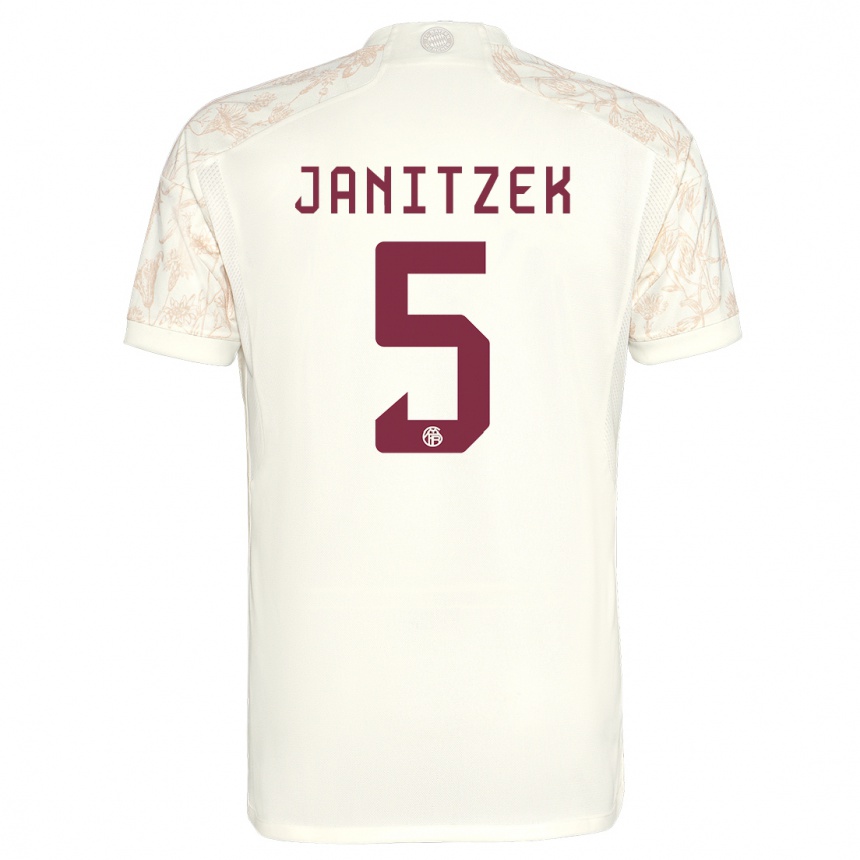 キッズフットボールジャスティン・ヤニツェク#5オフホワイトサードユニフォームシャツ2023/24ジャージーユニフォーム