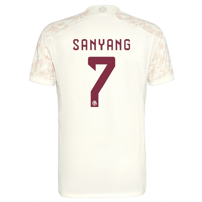 キッズフットボールMamin Sanyang#7オフホワイトサードユニフォームシャツ2023/24ジャージーユニフォーム