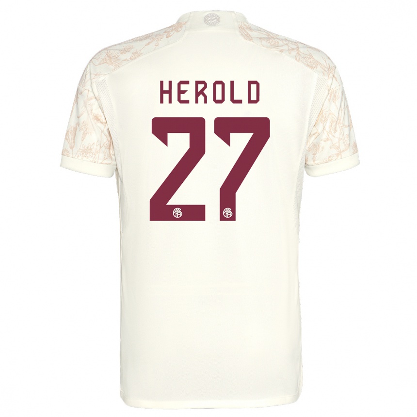 キッズフットボールデビッドヘロルド#27オフホワイトサードユニフォームシャツ2023/24ジャージーユニフォーム