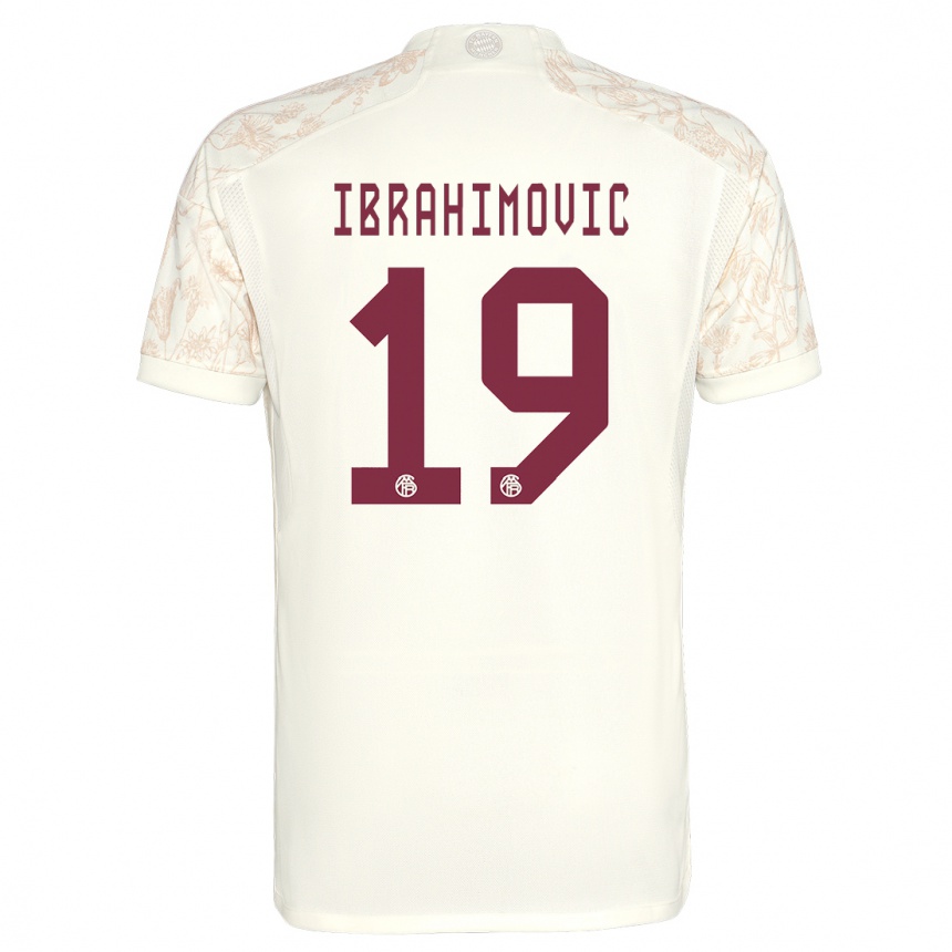 キッズフットボールアリヨン・イブラヒモヴィッチ#19オフホワイトサードユニフォームシャツ2023/24ジャージーユニフォーム