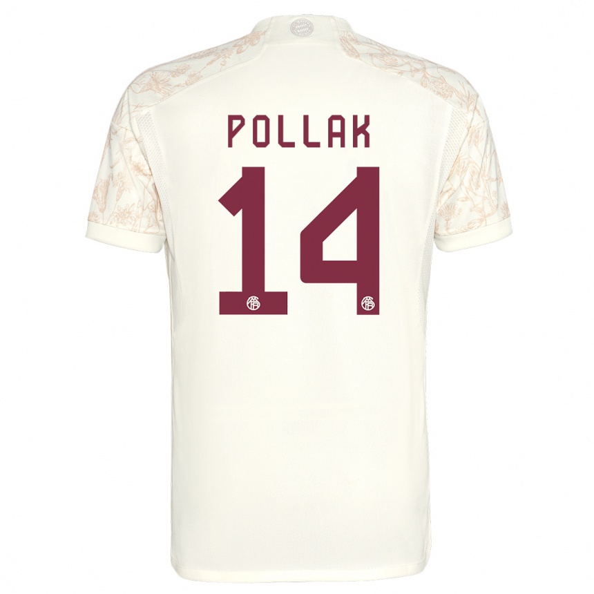 キッズフットボールフロリアンポラック#14オフホワイトサードユニフォームシャツ2023/24ジャージーユニフォーム