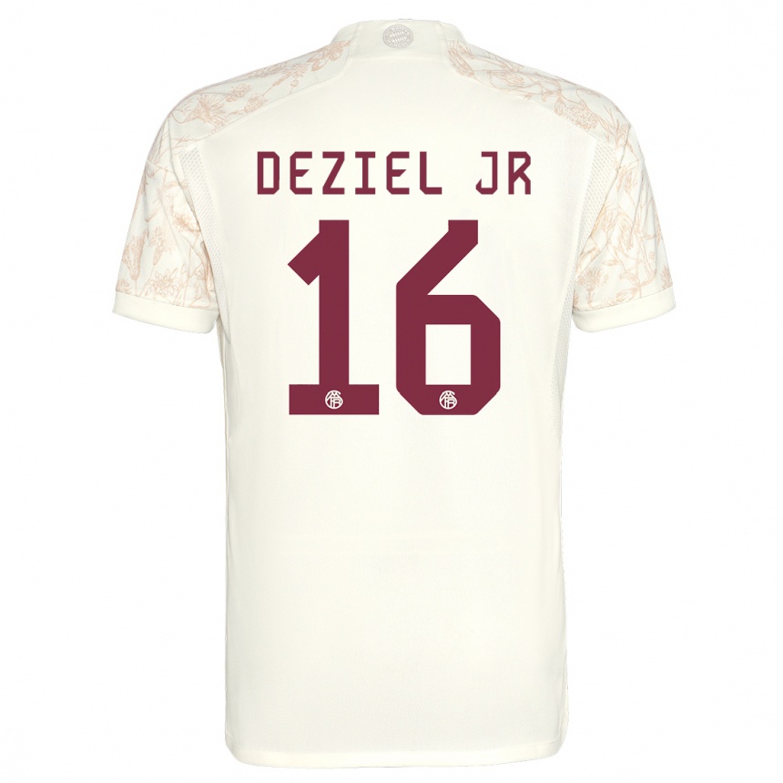 キッズフットボールロバートデジエルジュニア#16オフホワイトサードユニフォームシャツ2023/24ジャージーユニフォーム