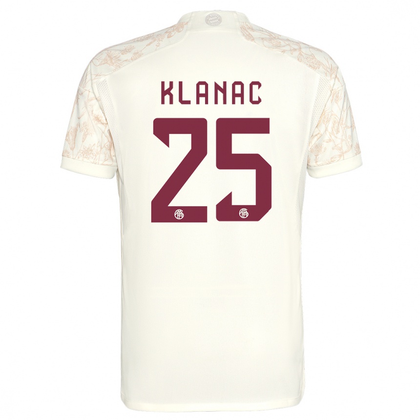 キッズフットボールルカ・クラナック#25オフホワイトサードユニフォームシャツ2023/24ジャージーユニフォーム