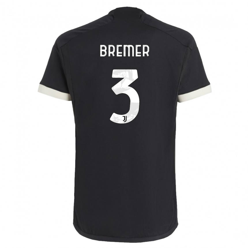 キッズフットボールブレーマー#3黒サードユニフォームシャツ2023/24ジャージーユニフォーム