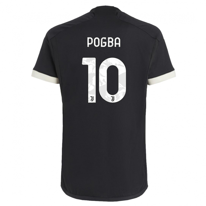 キッズフットボールポール・ポグバ#10黒サードユニフォームシャツ2023/24ジャージーユニフォーム