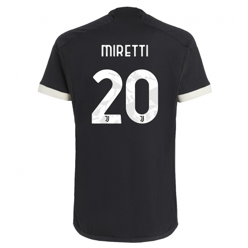 キッズフットボールファビオ・ミレッティ#20黒サードユニフォームシャツ2023/24ジャージーユニフォーム