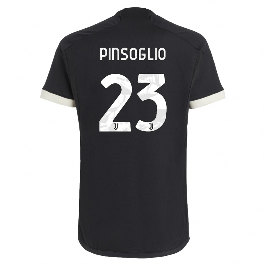 キッズフットボールカルロ・ピンソーリョ#23黒サードユニフォームシャツ2023/24ジャージーユニフォーム