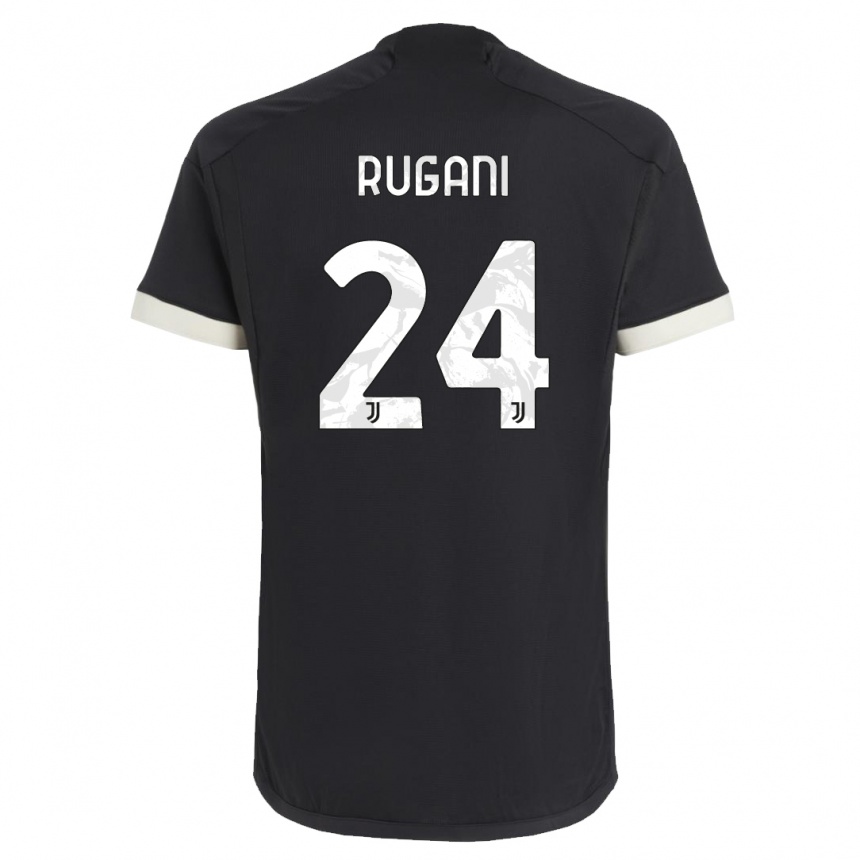キッズフットボールダニエレ・ルガーニ#24黒サードユニフォームシャツ2023/24ジャージーユニフォーム