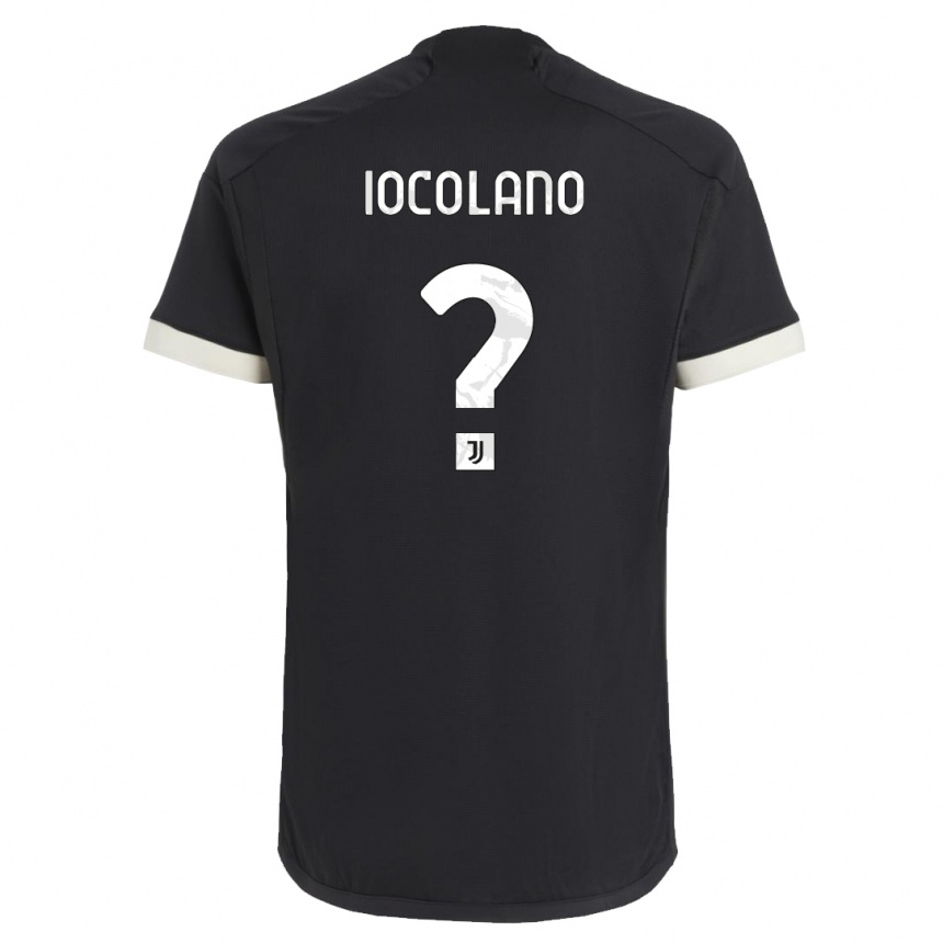 キッズフットボールシモーネ・イオコラーノ#0黒サードユニフォームシャツ2023/24ジャージーユニフォーム
