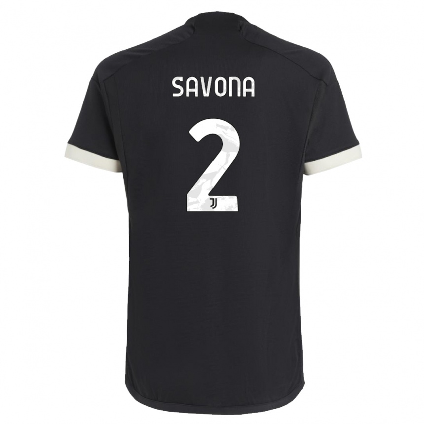 キッズフットボールニコロ・サボナ#2黒サードユニフォームシャツ2023/24ジャージーユニフォーム