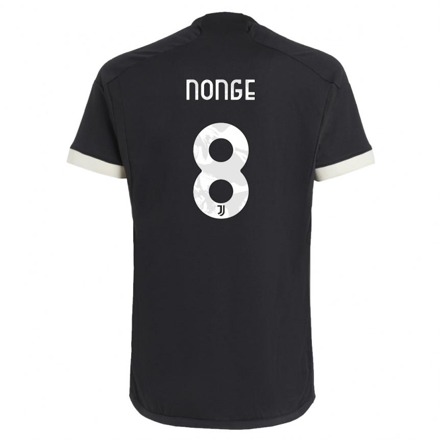 キッズフットボールジョセフ・ノンジェ・ボンデ#8黒サードユニフォームシャツ2023/24ジャージーユニフォーム