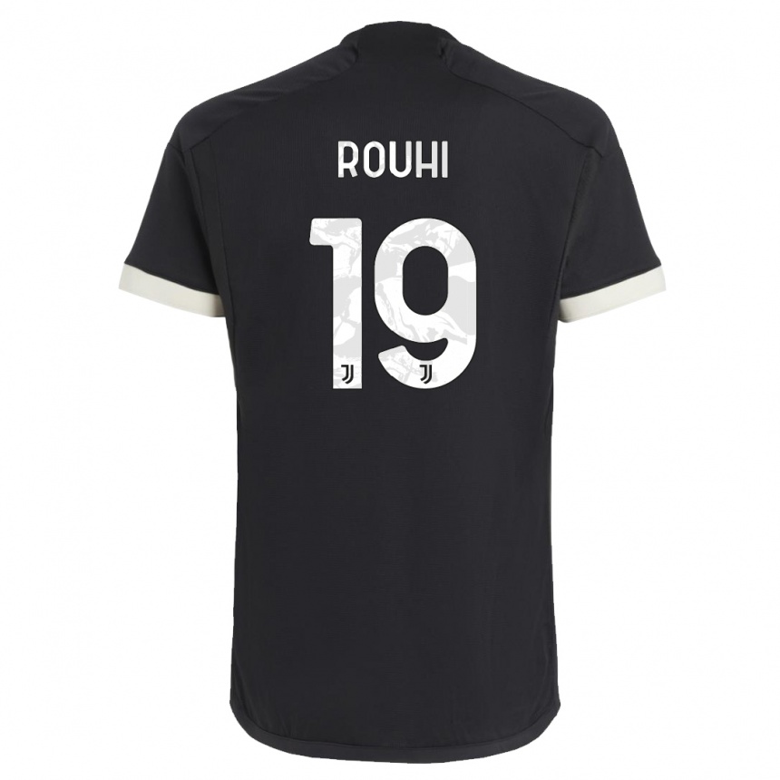 キッズフットボールジョナス・ロウヒ#19黒サードユニフォームシャツ2023/24ジャージーユニフォーム