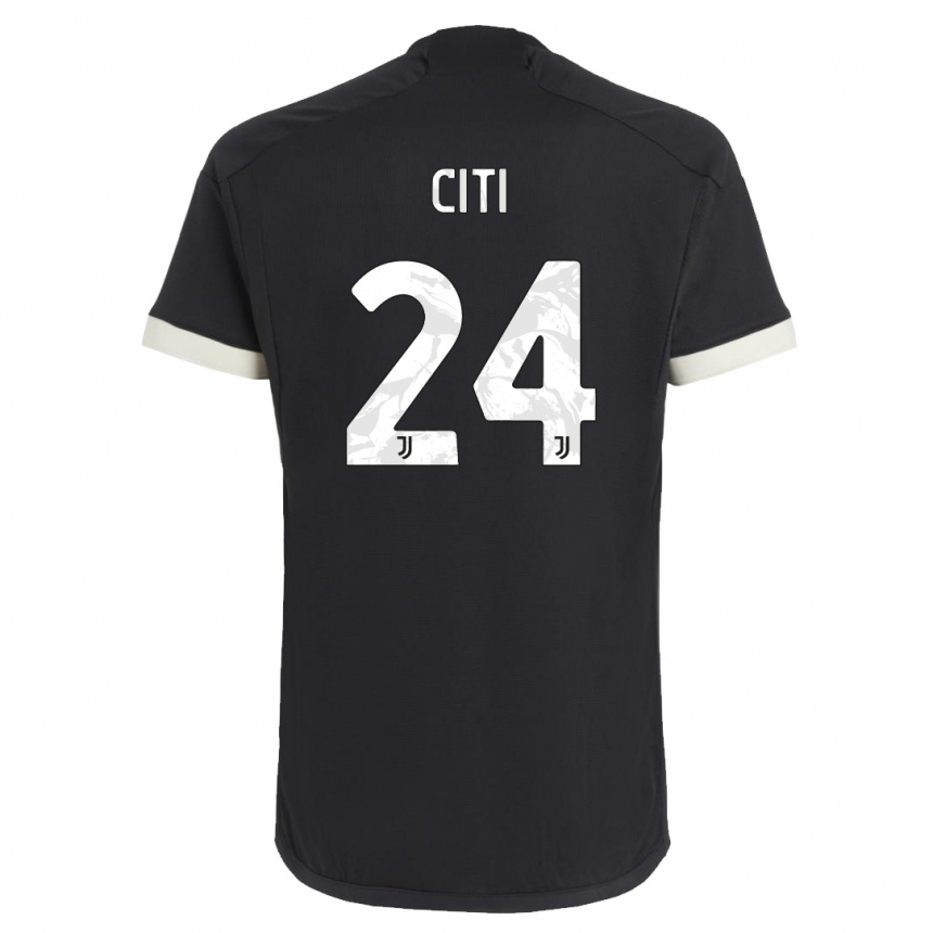 キッズフットボールアレッサンドロ・チティ#24黒サードユニフォームシャツ2023/24ジャージーユニフォーム