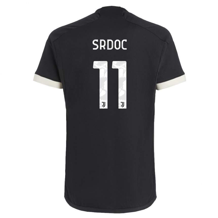 キッズフットボールイヴァノ・スルドック#11黒サードユニフォームシャツ2023/24ジャージーユニフォーム