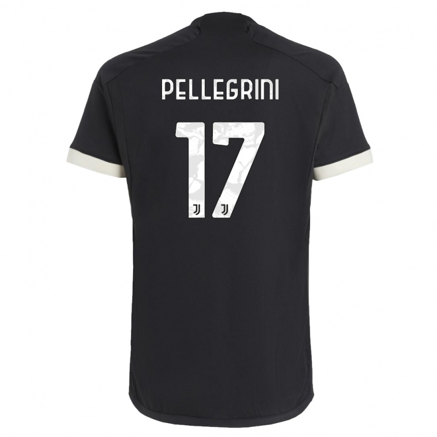 キッズフットボールルカ・ペッレグリーニ#17黒サードユニフォームシャツ2023/24ジャージーユニフォーム