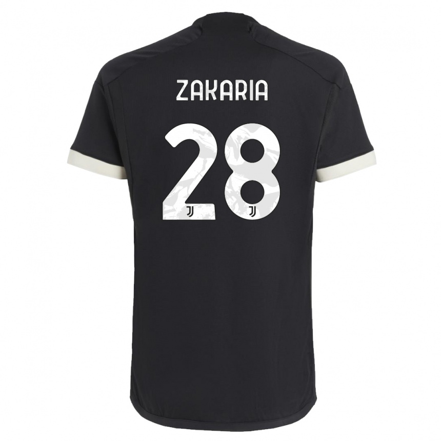 キッズフットボールデニス・ザカリア#28黒サードユニフォームシャツ2023/24ジャージーユニフォーム