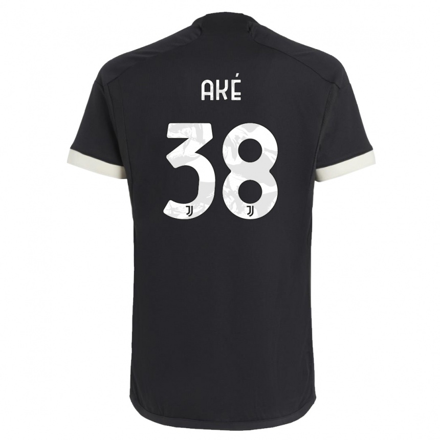 キッズフットボールマルレー・アケ#38黒サードユニフォームシャツ2023/24ジャージーユニフォーム