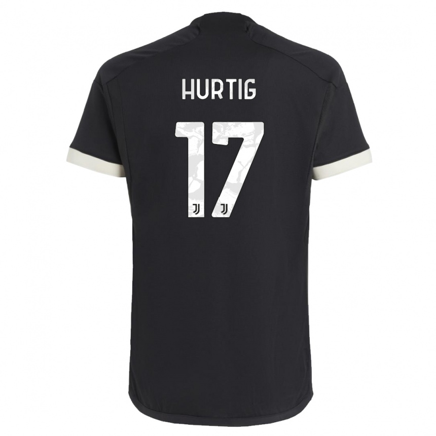 キッズフットボールリナ・フルティグ#17黒サードユニフォームシャツ2023/24ジャージーユニフォーム