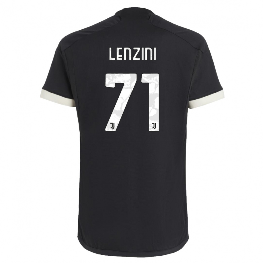キッズフットボールマルティナ・レンジーニ#71黒サードユニフォームシャツ2023/24ジャージーユニフォーム