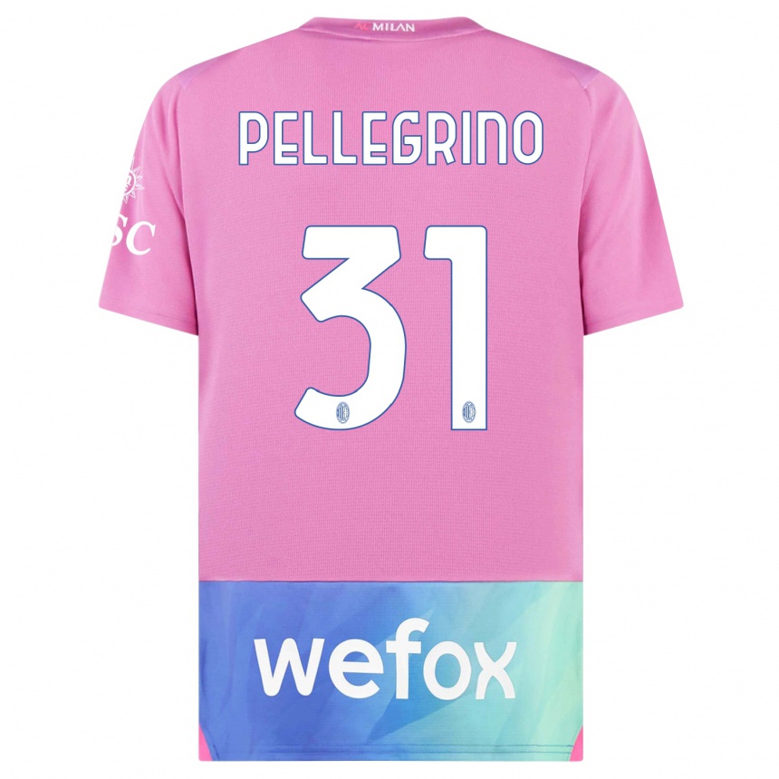 キッズフットボールマルコ・ペッレグリーノ#31ピンクパープルサードユニフォームシャツ2023/24ジャージーユニフォーム