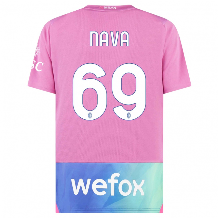 キッズフットボールラポナバ#69ピンクパープルサードユニフォームシャツ2023/24ジャージーユニフォーム