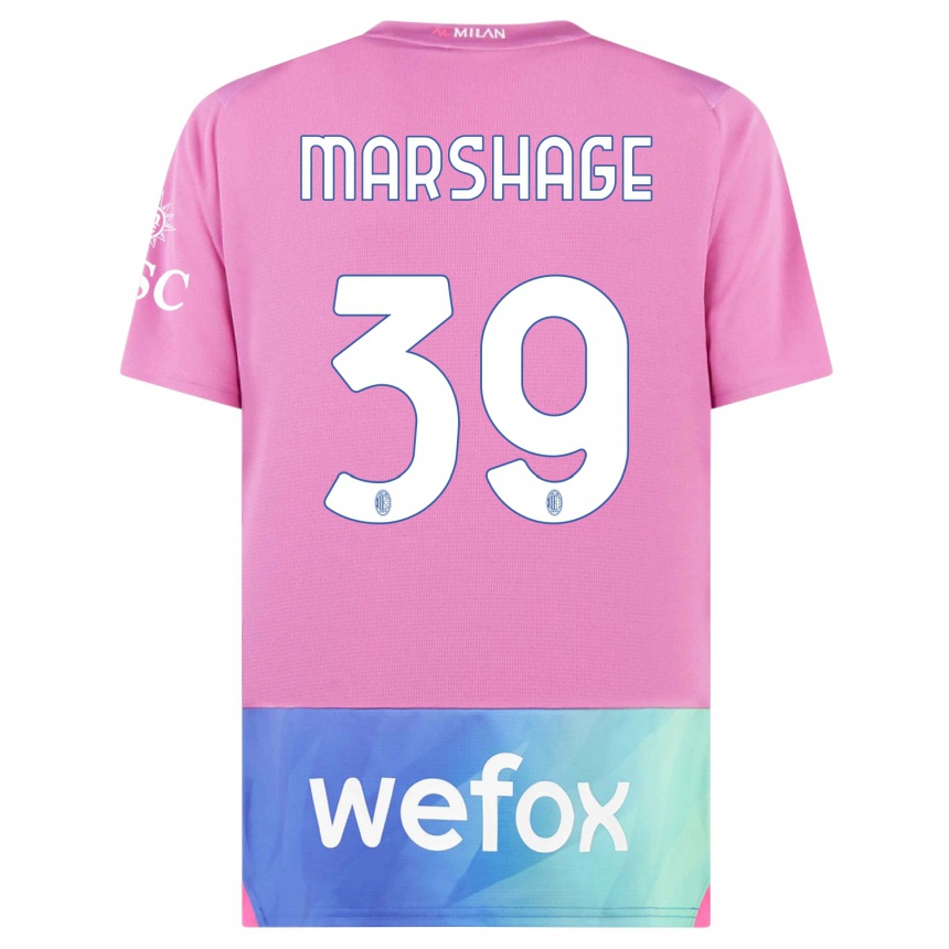 キッズフットボールウィルゴット・マーシェジ#39ピンクパープルサードユニフォームシャツ2023/24ジャージーユニフォーム