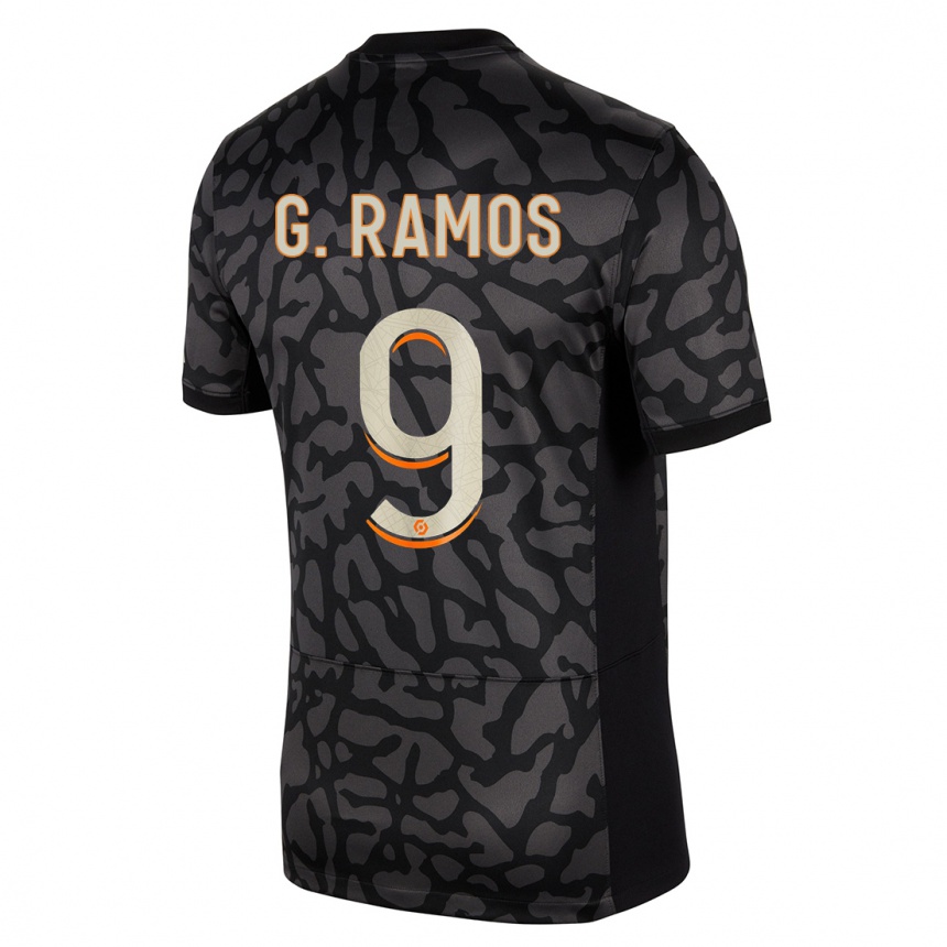 キッズフットボールゴンサロ・ラモス#9黒サードユニフォームシャツ2023/24ジャージーユニフォーム