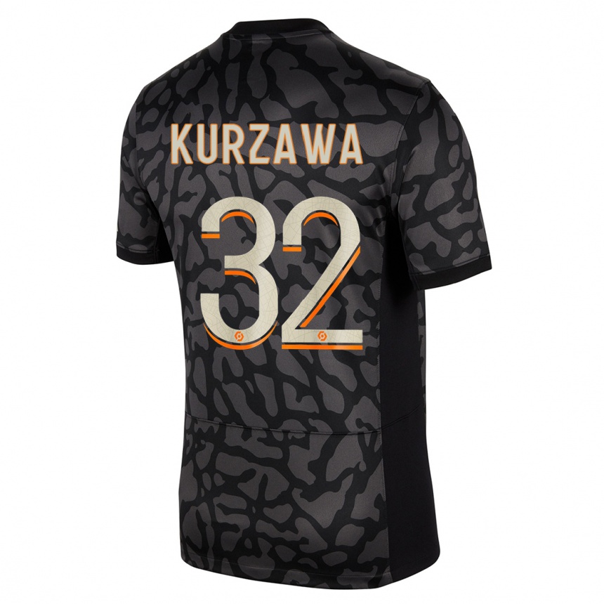 キッズフットボールライヴィン・クルザワ#32黒サードユニフォームシャツ2023/24ジャージーユニフォーム