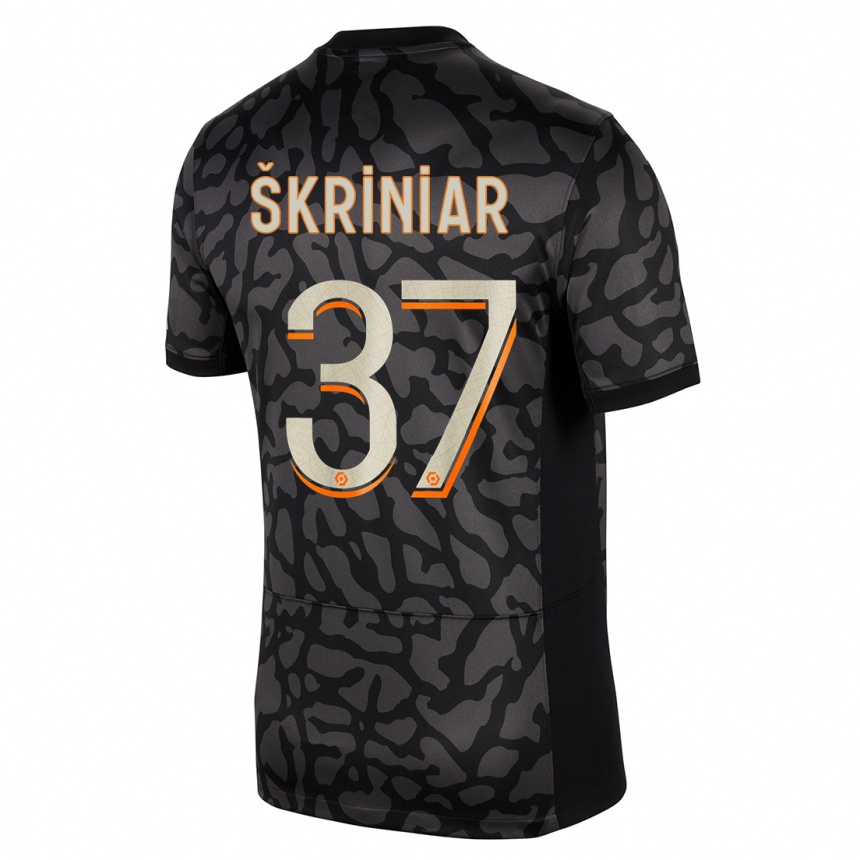 キッズフットボールミラン・シュクリニアル#37黒サードユニフォームシャツ2023/24ジャージーユニフォーム