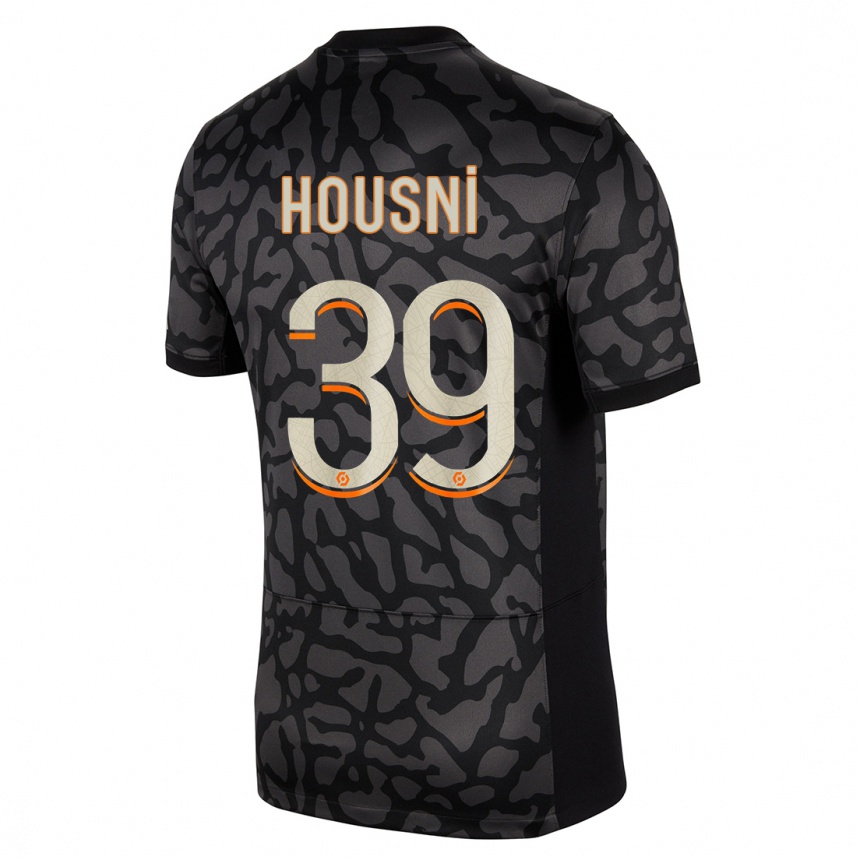 キッズフットボールイリエス・ホウスニ#39黒サードユニフォームシャツ2023/24ジャージーユニフォーム