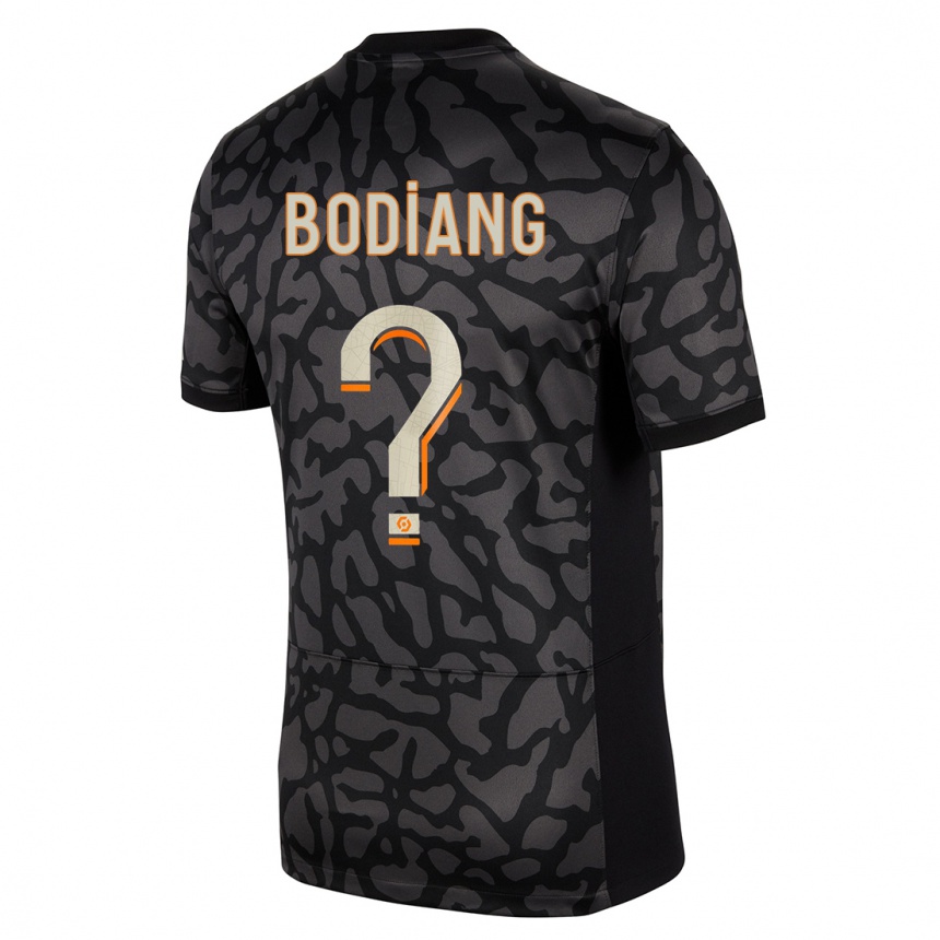 キッズフットボールMoutanabi Bodiang#0黒サードユニフォームシャツ2023/24ジャージーユニフォーム