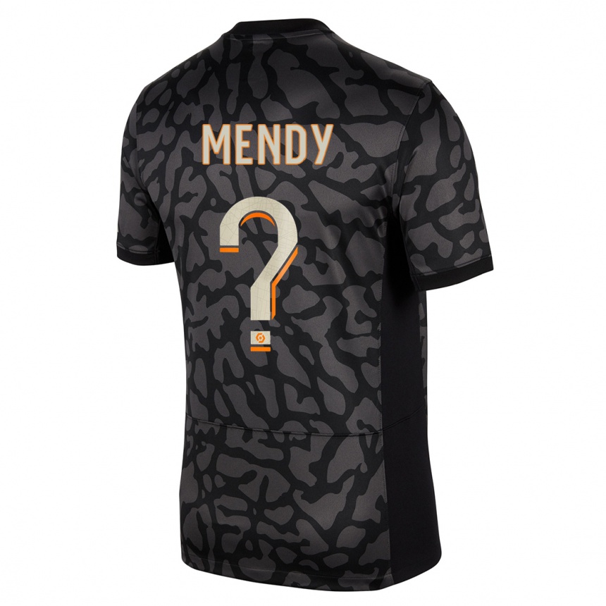 キッズフットボールトニー・メンディ#0黒サードユニフォームシャツ2023/24ジャージーユニフォーム