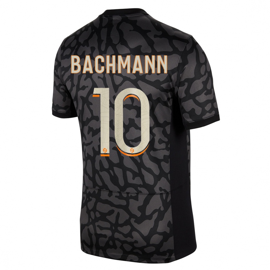 キッズフットボールラモーナ・バッハマン#10黒サードユニフォームシャツ2023/24ジャージーユニフォーム