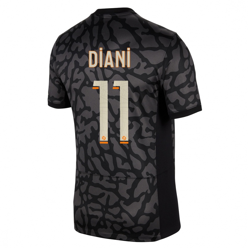 キッズフットボールカディディアトゥー・ディアニ#11黒サードユニフォームシャツ2023/24ジャージーユニフォーム