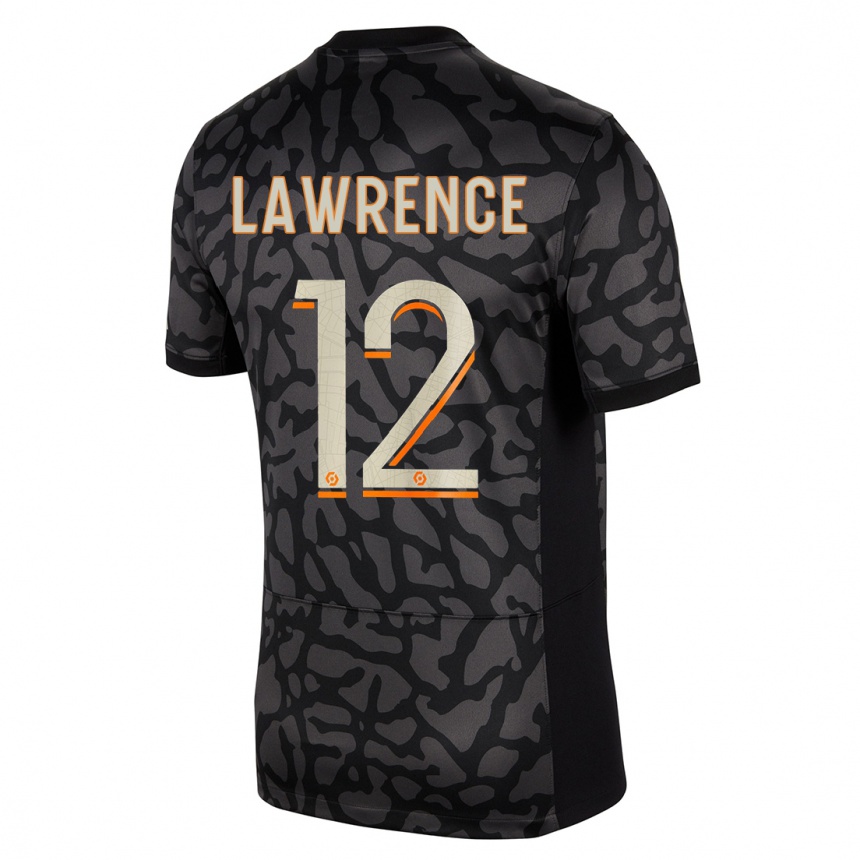 キッズフットボールアシュリー・ローレンス#12黒サードユニフォームシャツ2023/24ジャージーユニフォーム