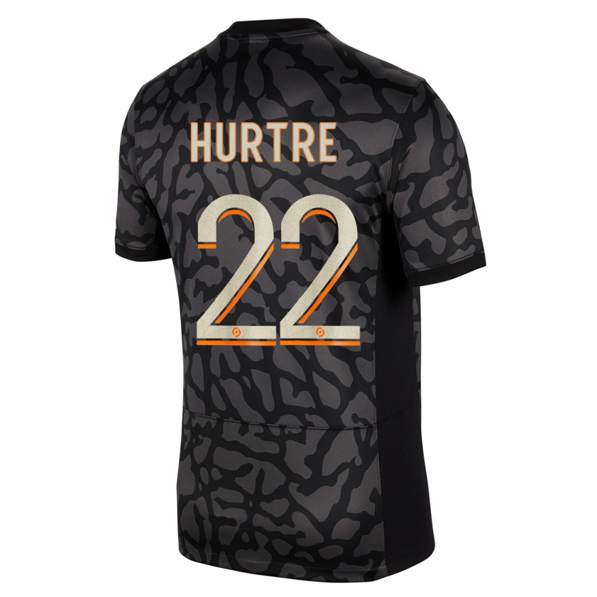 キッズフットボールオセアン・ハルトレ#22黒サードユニフォームシャツ2023/24ジャージーユニフォーム