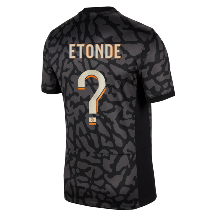 キッズフットボールロマリック・エトンド#0黒サードユニフォームシャツ2023/24ジャージーユニフォーム