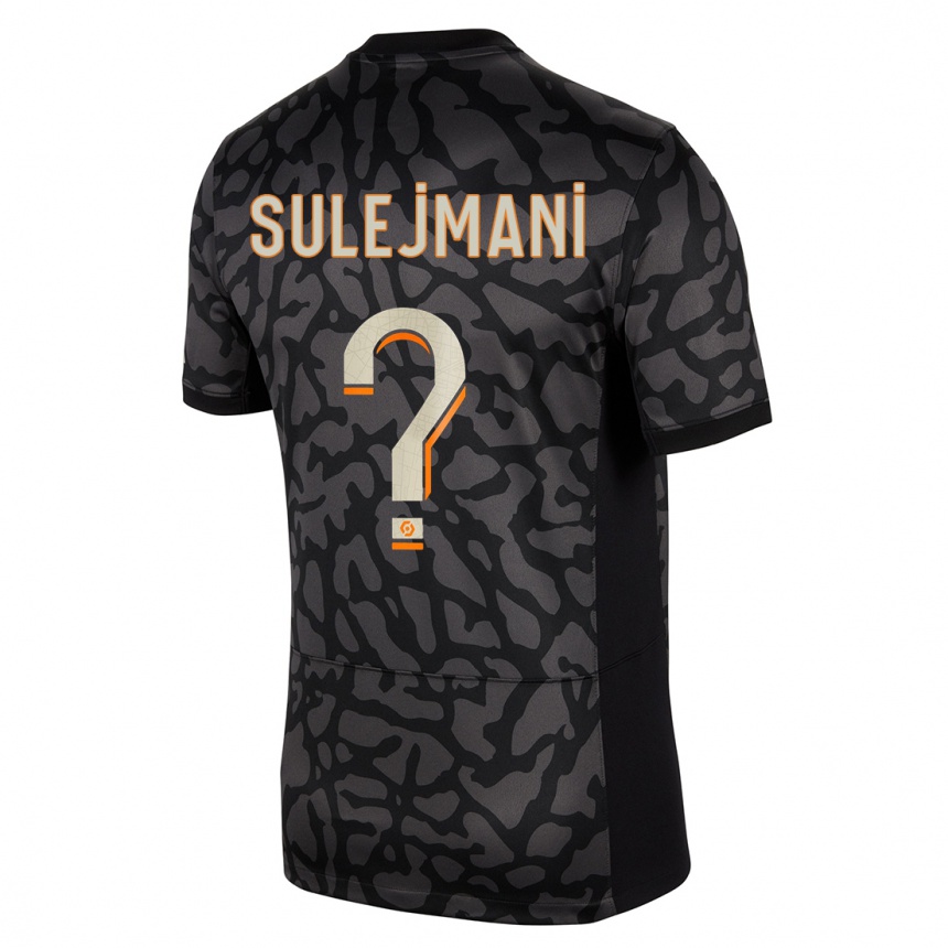 キッズフットボールローラ・スレイマニ#0黒サードユニフォームシャツ2023/24ジャージーユニフォーム
