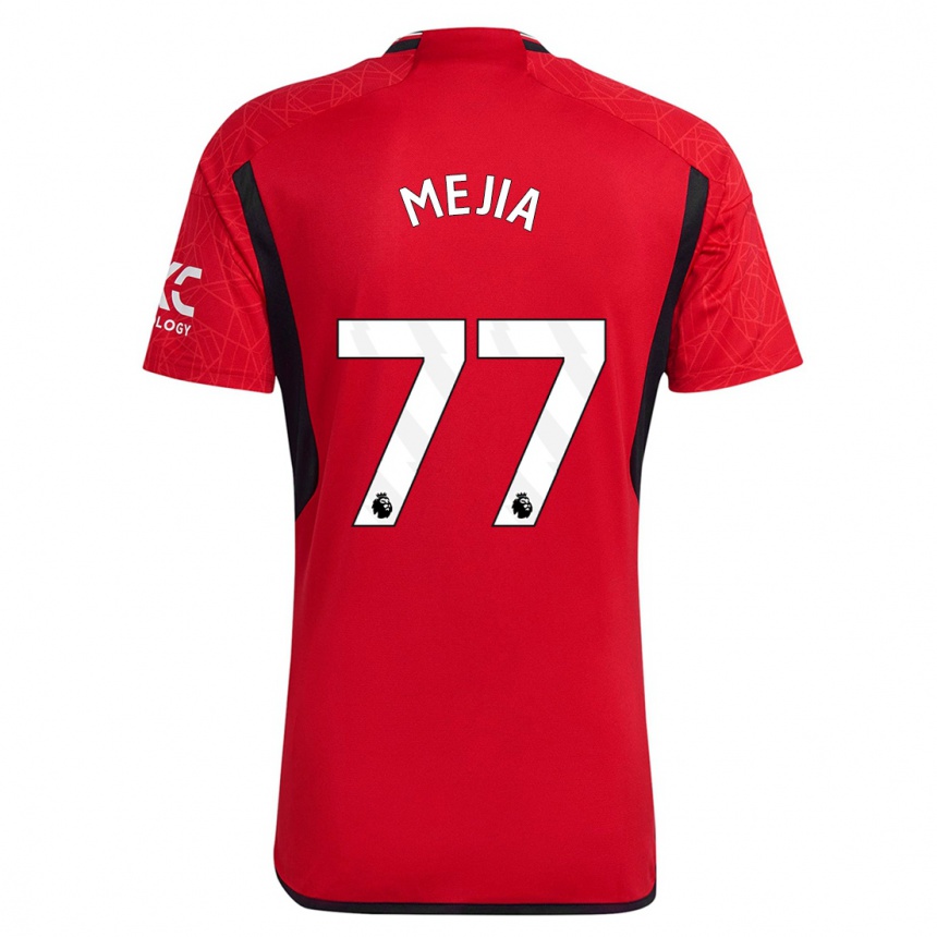 メンズフットボールホセ・マテオ・メヒア・ピエドライタ#77赤ホームシャツ2023/24ジャージーユニフォーム