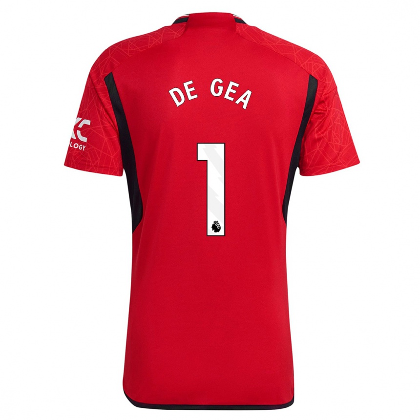 メンズフットボールダビド・デ・ヘア#1赤ホームシャツ2023/24ジャージーユニフォーム