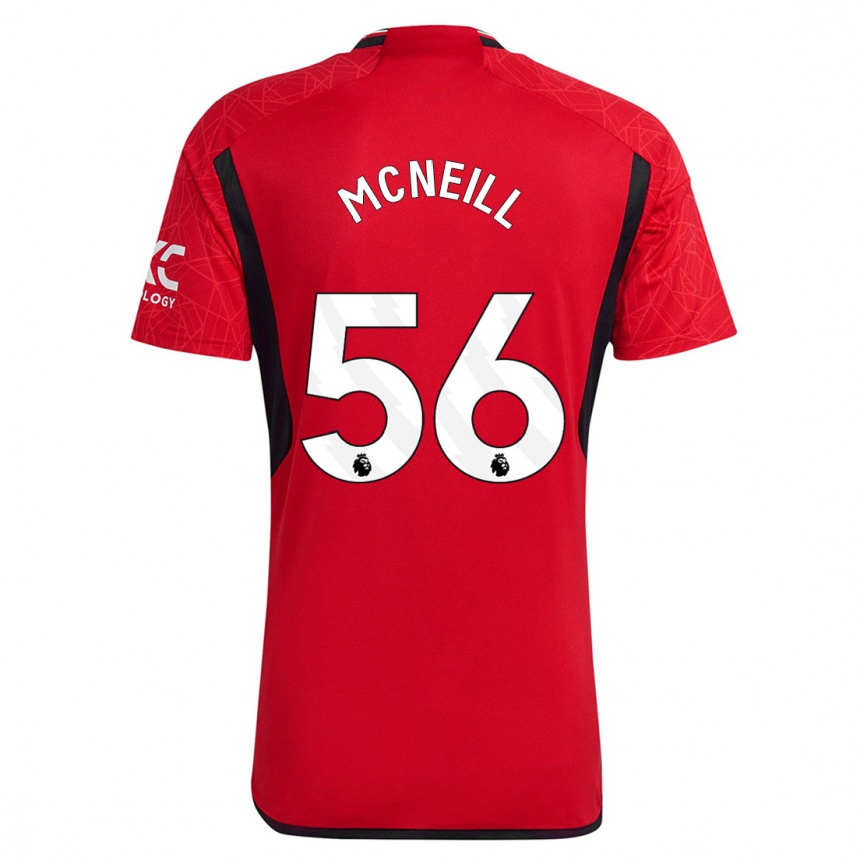 メンズフットボールチャーリー・マクニール#56赤ホームシャツ2023/24ジャージーユニフォーム