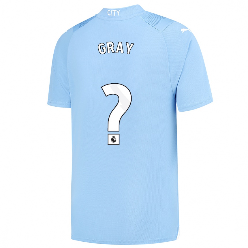 メンズフットボールチャーリー・グレイ#0ライトブルーホームシャツ2023/24ジャージーユニフォーム