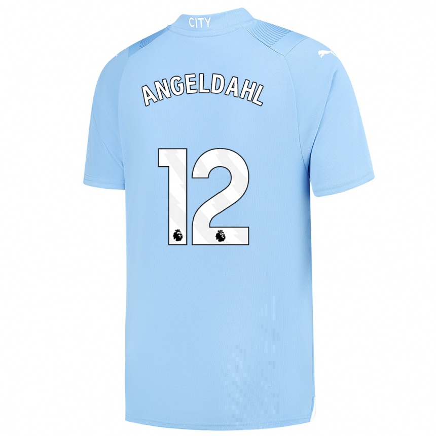 メンズフットボールフィリパ・アンイエルダール#12ライトブルーホームシャツ2023/24ジャージーユニフォーム