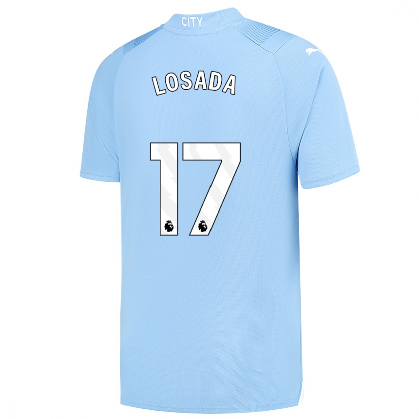 メンズフットボールヴィッキー・ロサーダ#17ライトブルーホームシャツ2023/24ジャージーユニフォーム