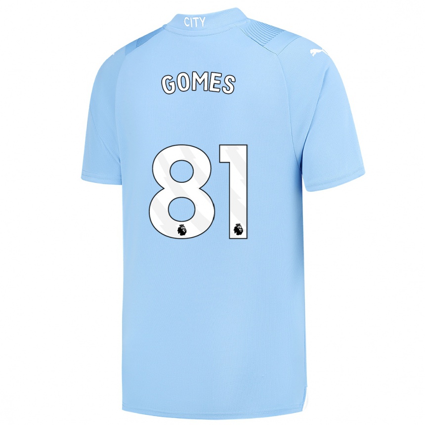 メンズフットボールクラウディオ・ゴメス#81ライトブルーホームシャツ2023/24ジャージーユニフォーム