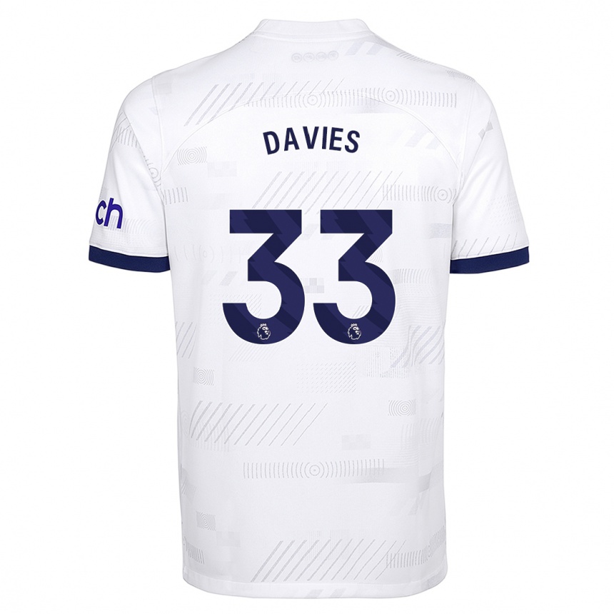 メンズフットボールベン・デイビス#33白ホームシャツ2023/24ジャージーユニフォーム