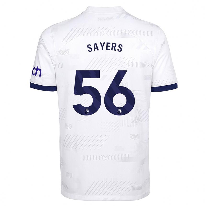 メンズフットボールチャーリーセイヤーズ#56白ホームシャツ2023/24ジャージーユニフォーム