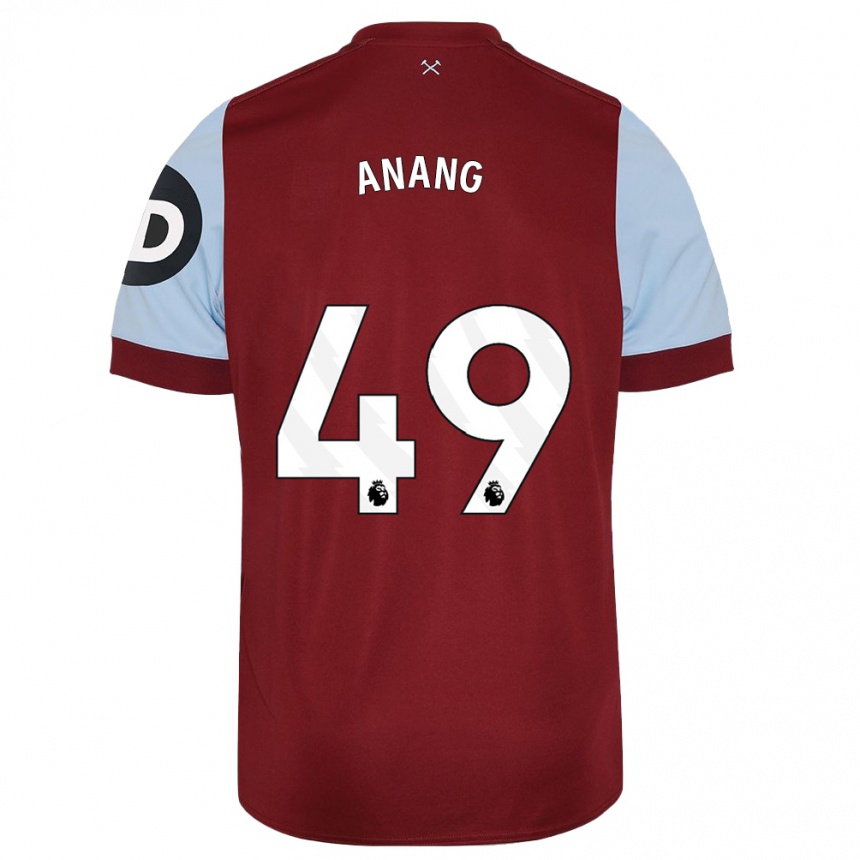 メンズフットボールジョセフ・アナング#49マルーンホームシャツ2023/24ジャージーユニフォーム